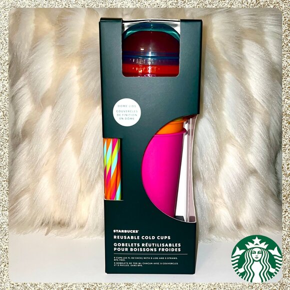 ⭐️ NWT 2025 Starbucks Summer Reusable Venti Dome Cold Cups 5pk - Picture 2 of 9